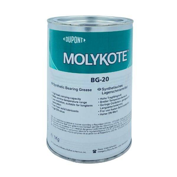 DuPont™ MOLYKOTE® BG-20 Synthetic Bearing Grease – Düşük Sıcaklıklarda Yüksek Performanslı Sentetik Rulman Gresi, -45°C ile +180°C - 1 KG - - 1